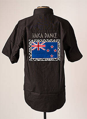 Chemise manches courtes poches poitrine noir HAKA DANCE homme