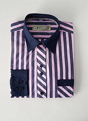 Chemise manches longues imprimé rayures violet COMPTOIR DU RUGBY homme