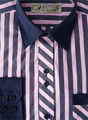Chemise manches longues poches poitrine violet COMPTOIR DU RUGBY homme