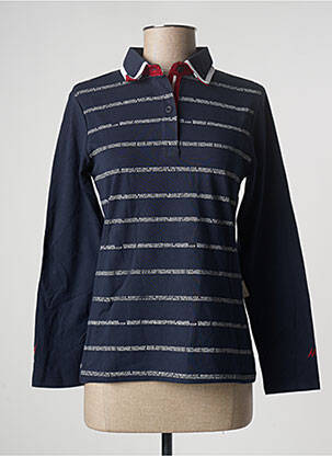 Top tissage jersey manches longues bleu ERIC TABARLY femme