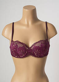 Soutien-gorge effet matière satinée haut soutien-gorge balconnet violet IMPLICITE femme