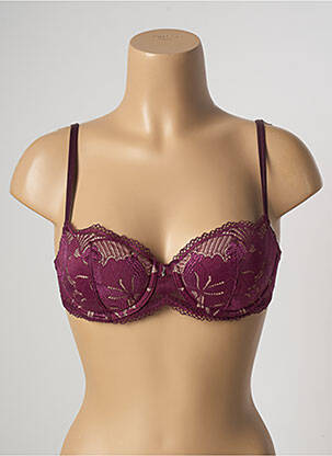Soutien-gorge effet matière satinée haut soutien-gorge balconnet violet IMPLICITE femme