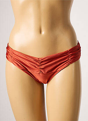 Bas de maillot de bain tissage satiné culotte marron BARTS femme