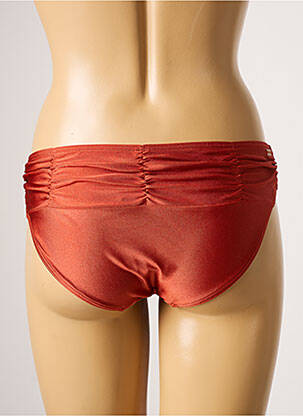 Bas de maillot de bain tissage satiné culotte marron BARTS femme