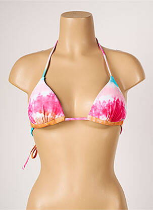 Haut de maillot de bain fermeture liens à nouer haut triangles rose BARTS femme