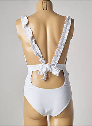 Maillot de bain 1 pièce stretch haut triangles blanc SUMADRA femme