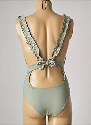 Maillot de bain 1 pièce stretch haut triangles vert SUMADRA femme