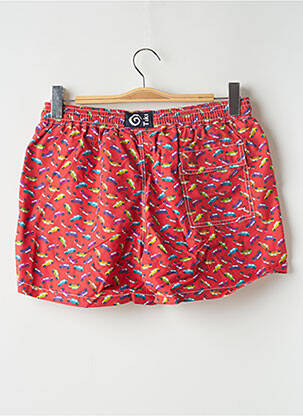 Short de bain tissage popeline rouge TIKI homme