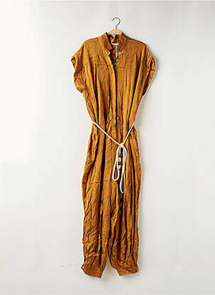 Combi-pantalon fermeture boutonnée sur le devant manches courtes marron MAT. femme