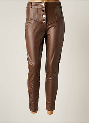 Pantalon slim taille haute taille haute marron COPPEROSE femme