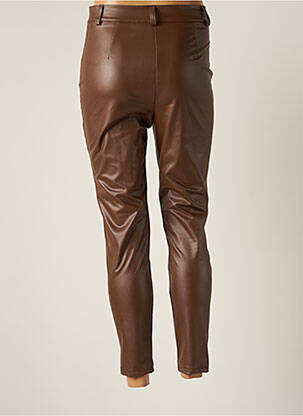 Pantalon slim taille haute taille haute marron COPPEROSE femme