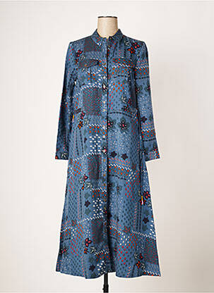Robe longue manches longues manches longues bleu WHITE STUFF femme