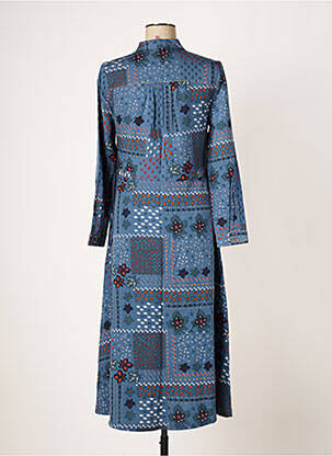 Robe longue manches longues manches longues bleu WHITE STUFF femme