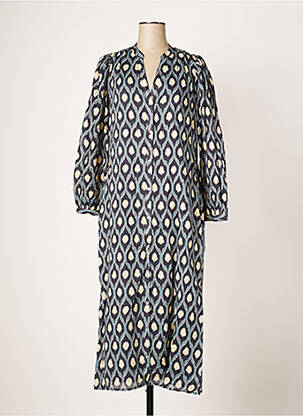 Robe longue manches longues manches longues bleu HARTFORD femme