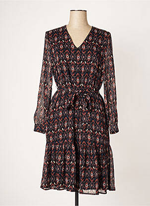 Robe mi-longue manches longues manches longues marron OUI femme