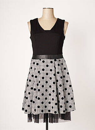 Robe mi-longue sans manche sans manche noir FRACOMINA femme