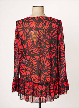 Blouse imprimé fleurs manches longues rouge FRACOMINA femme