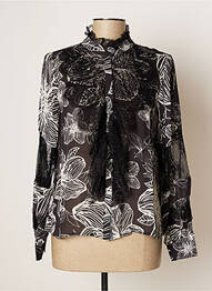 Chemisier imprimé fleurs manches longues noir FRACOMINA femme