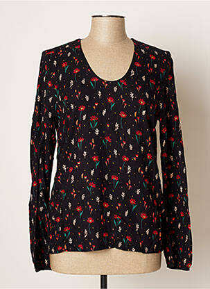Blouse imprimé fleurs manches longues noir I.CODE (By IKKS) femme