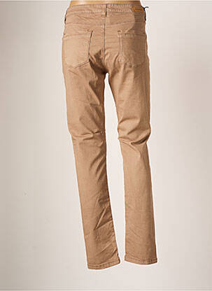 Pantalon slim tissage popeline taille normale beige DENIM STUDIO femme
