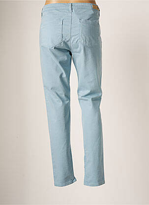 Pantalon slim tissage popeline taille normale bleu DENIM STUDIO femme