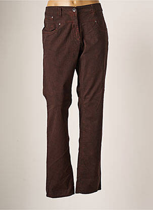 Pantalon slim tissage popeline taille normale marron SANDWICH femme