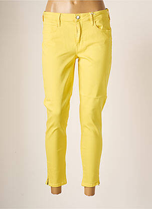 Pantalon 7/8 stretch taille basse jaune GUESS femme