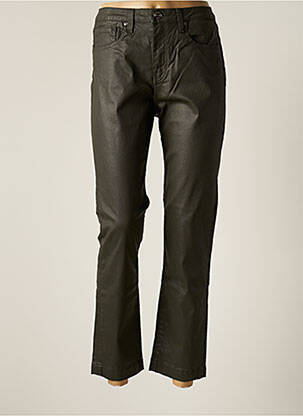 Pantalon droit stretch taille haute vert DENIM STUDIO femme