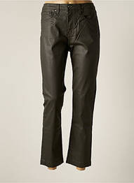 Pantalon droit stretch taille haute vert DENIM STUDIO femme