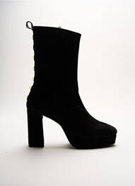 Bottines/boots tissage satiné talon de 7 à 9cm noir MARIAN femme