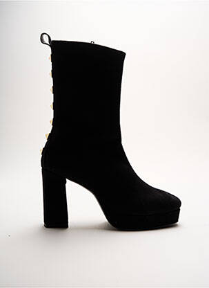 Bottines/boots tissage satiné talon de 7 à 9cm noir MARIAN femme