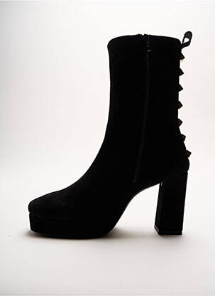 Bottines/boots tissage satiné talon de 7 à 9cm noir MARIAN femme