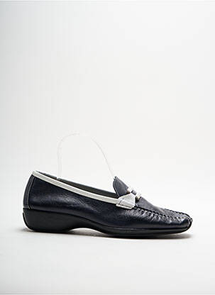 Mocassins tissage satiné talon plat jusqu'à 3cm bleu VAINER femme