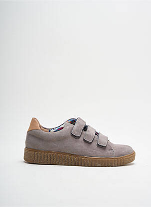 Baskets tissage satiné talon plat jusqu'à 3cm gris FUGITIVE BY FRANCESCO ROSSI femme