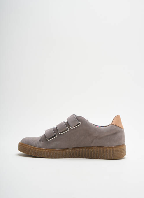 Baskets tissage satiné talon plat jusqu'à 3cm gris FUGITIVE BY FRANCESCO ROSSI femme