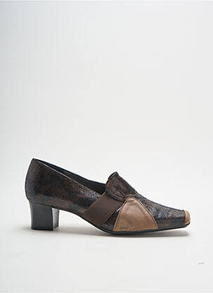 Mocassins carré talon de 4 à 6cm marron OMBELLE femme