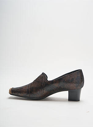 Mocassins carré talon de 4 à 6cm marron OMBELLE femme