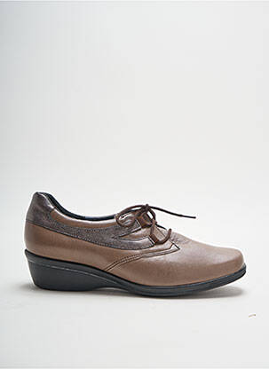 Chaussures de confort fermeture lacets talon plat jusqu'à 3cm marron OMBELLE femme