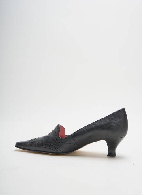 Mocassins tissage satiné talon de 4 à 6cm noir ELANTINE femme