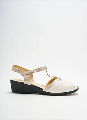 Sandales/nu pieds tissage satiné talon de 4 à 6cm beige OMBELLE femme