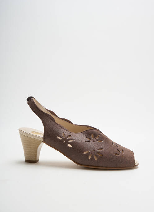 Sandales/nu pieds bout ouvert talon de 4 à 6cm marron OMBELLE femme