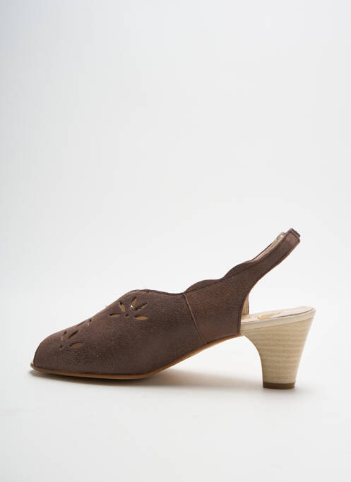 Sandales/nu pieds bout ouvert talon de 4 à 6cm marron OMBELLE femme