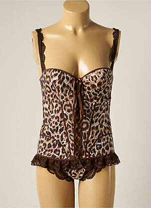 Corset haut soutien-gorge emboitant marron MILLESIA femme