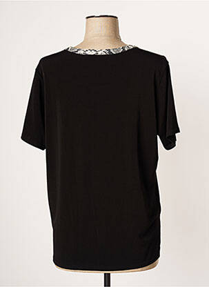 Top stretch manches courtes noir QUATRE VINGT JOURS femme