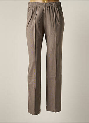 Pantalon droit stretch taille normale marron ELEANE femme