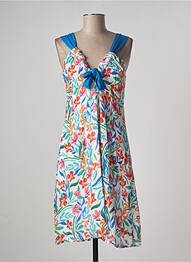 Robe mi-longue coupe fluide sans manche bleu PAUL BRIAL femme