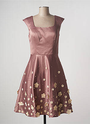 Robe mi-longue marron PAUL BRIAL pour femme
