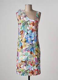 Robe mi-longue coupe fluide sans manche bleu PAUL BRIAL femme
