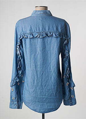 Chemisier coupe droite manches longues bleu PAUL BRIAL femme