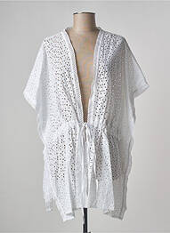 Gilet manches courtes col cascade blanc PAUL BRIAL femme